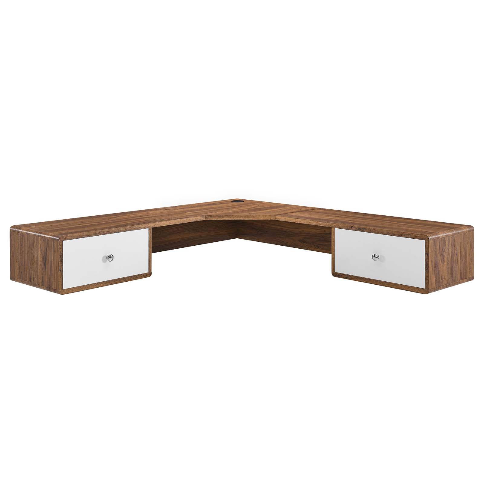 Transmit 55" Wall Mount Corner Wood Office Desk by Modway