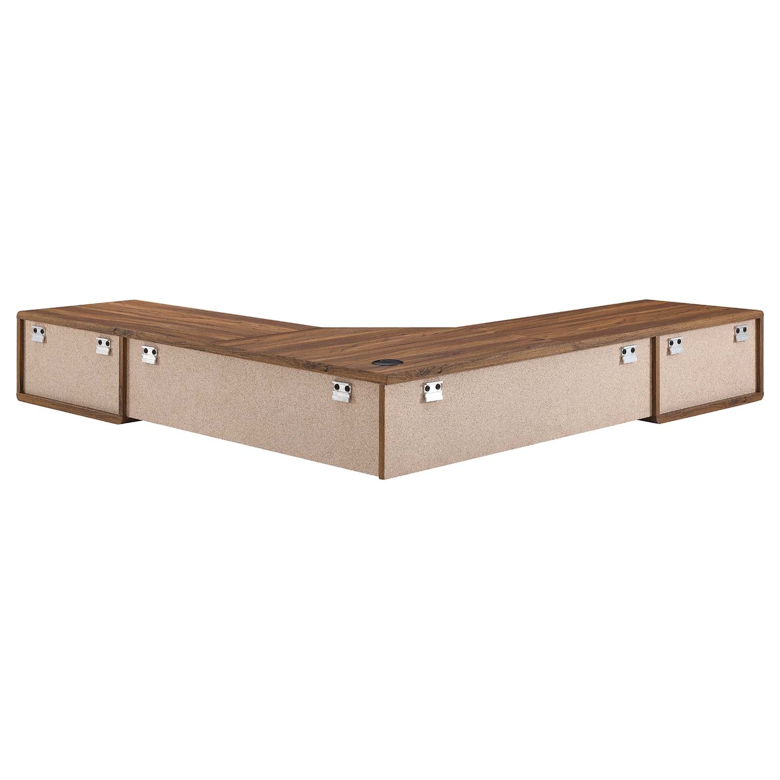 Transmit 55" Wall Mount Corner Wood Office Desk by Modway