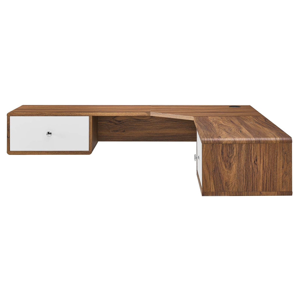 Transmit 55" Wall Mount Corner Wood Office Desk by Modway