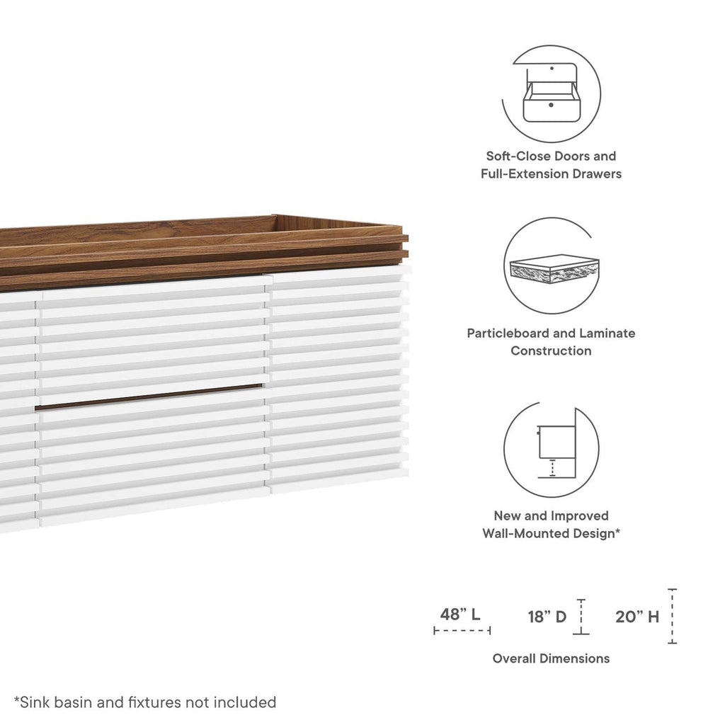 Render 48" Single Sink Compatible (Not Included) Bathroom Vanity Cabinet by Modway