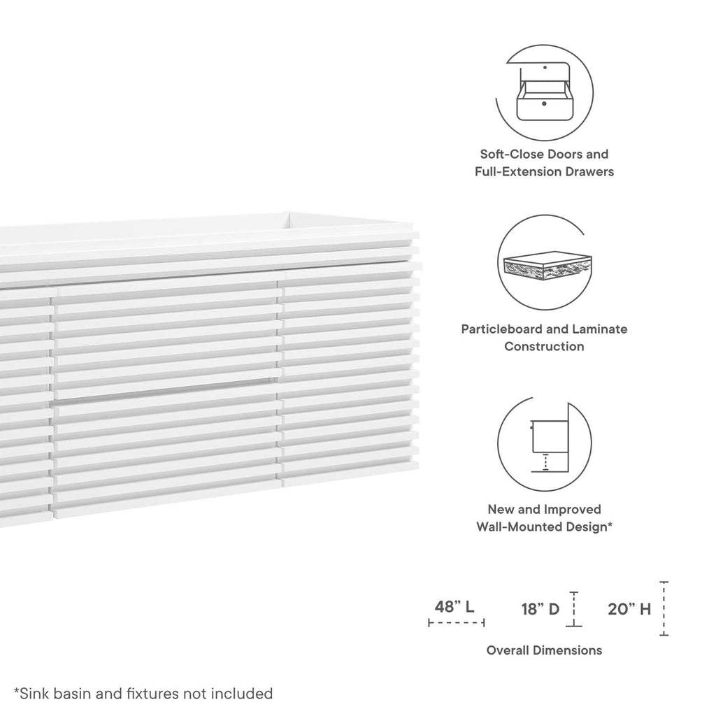 Render 48" Single Sink Compatible (Not Included) Bathroom Vanity Cabinet by Modway