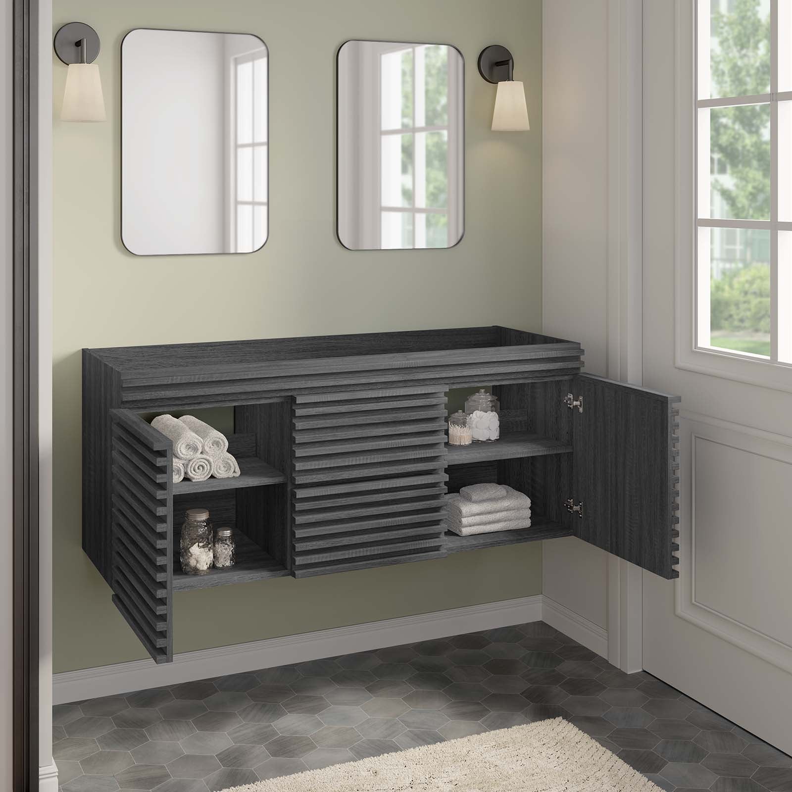 Render 48" Double Sink Compatible (Not Included) Bathroom Vanity Cabinet by Modway