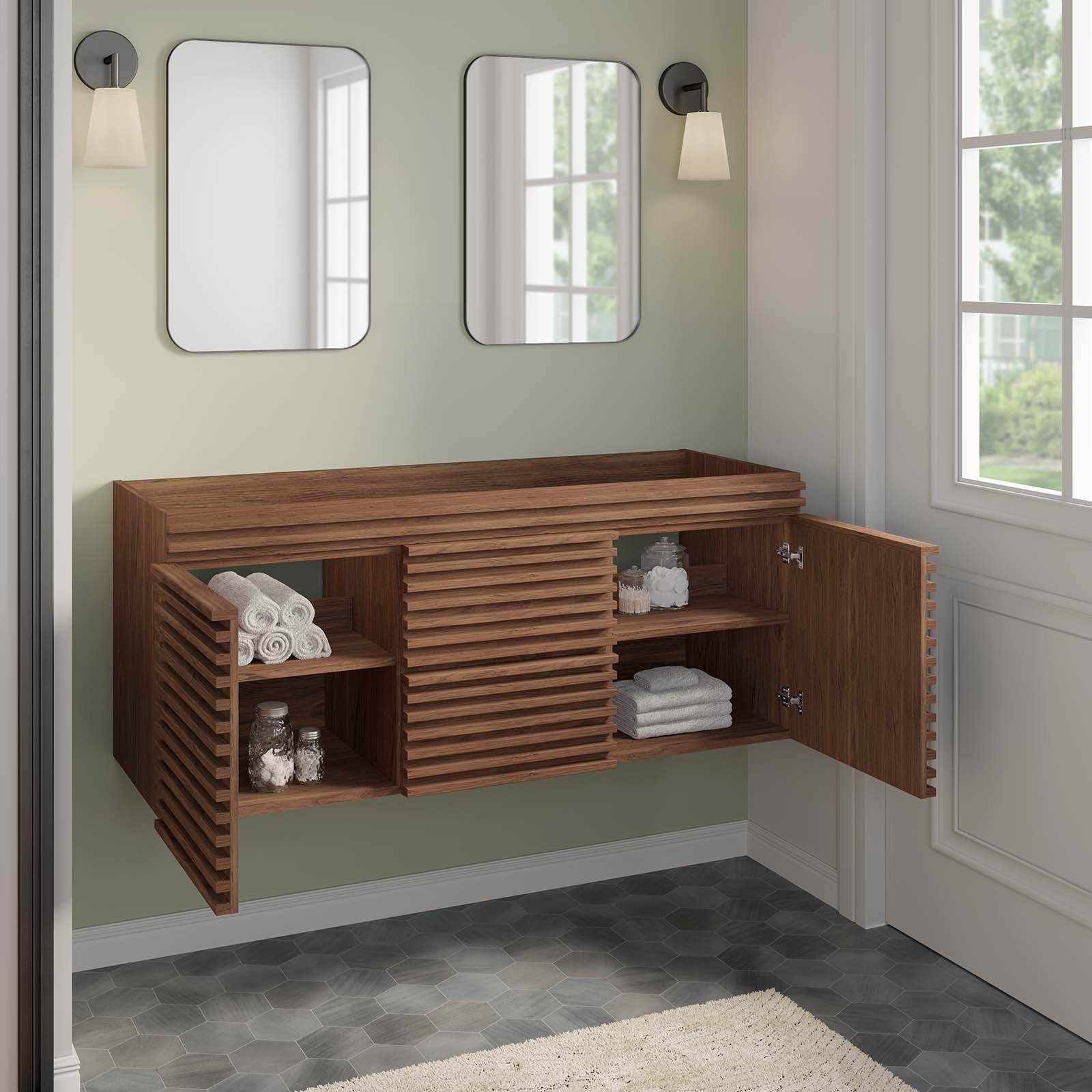Render 48" Double Sink Compatible (Not Included) Bathroom Vanity Cabinet by Modway