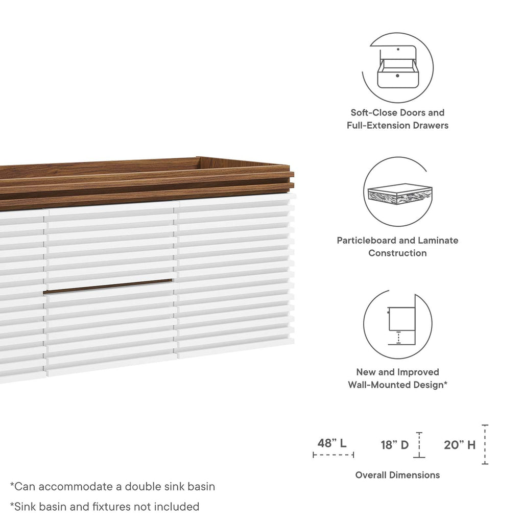 Render 48" Double Sink Compatible (Not Included) Bathroom Vanity Cabinet by Modway