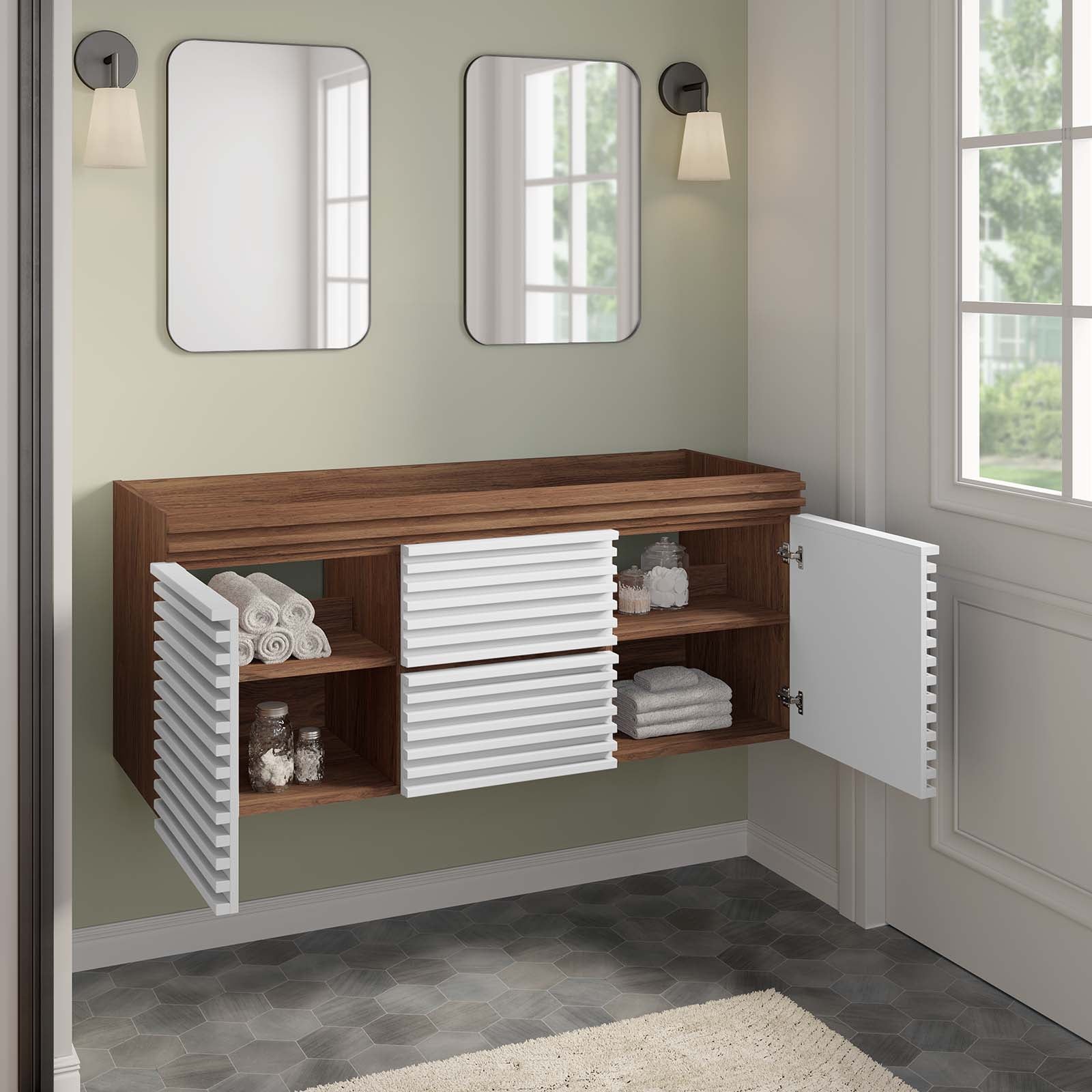 Render 48" Double Sink Compatible (Not Included) Bathroom Vanity Cabinet by Modway