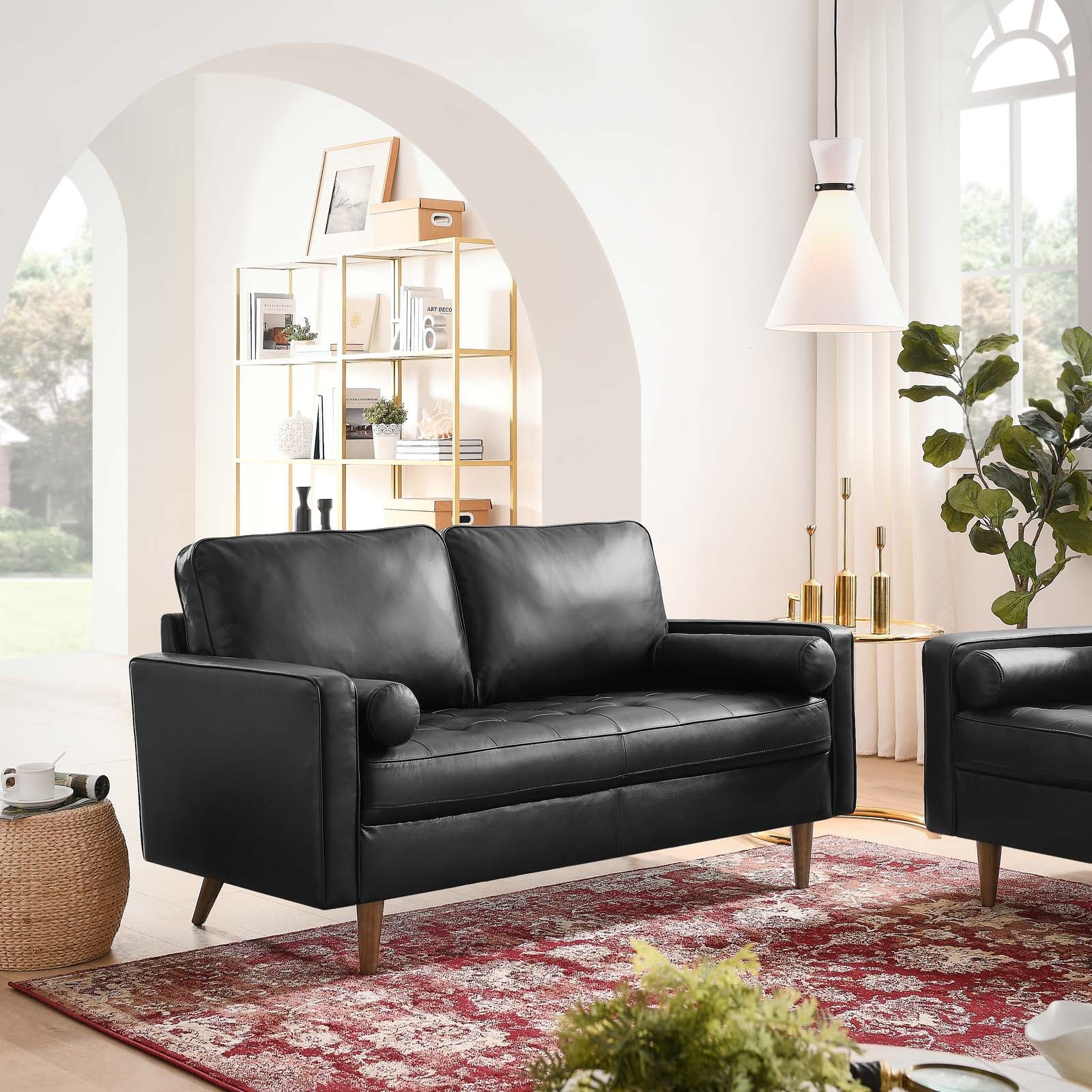 Valour Leather Loveseat by Modway