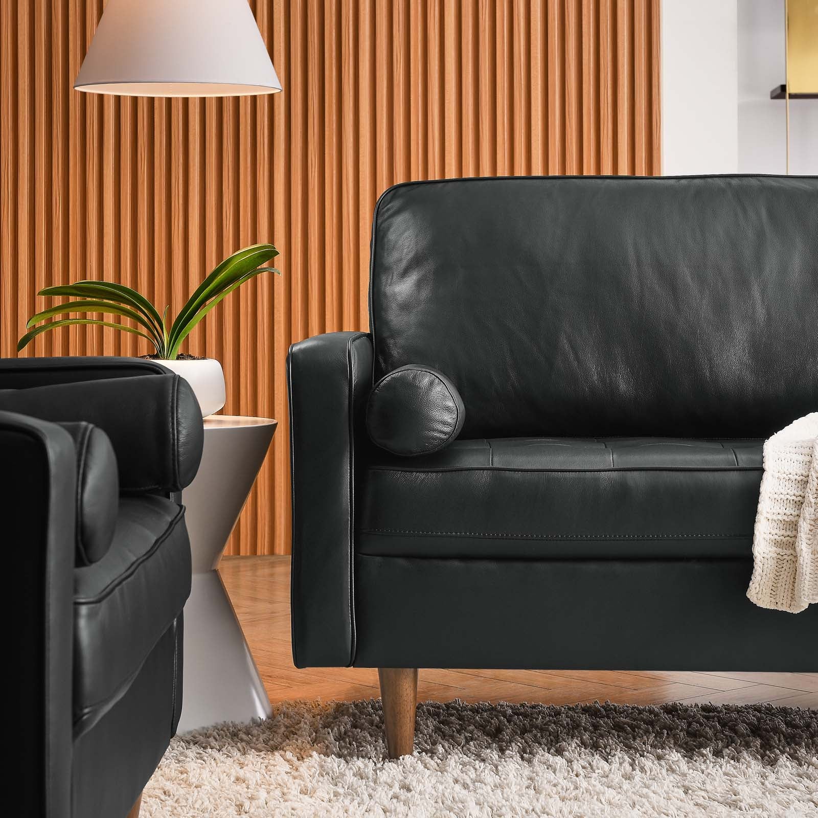 Valour 88" Leather Sofa by Modway