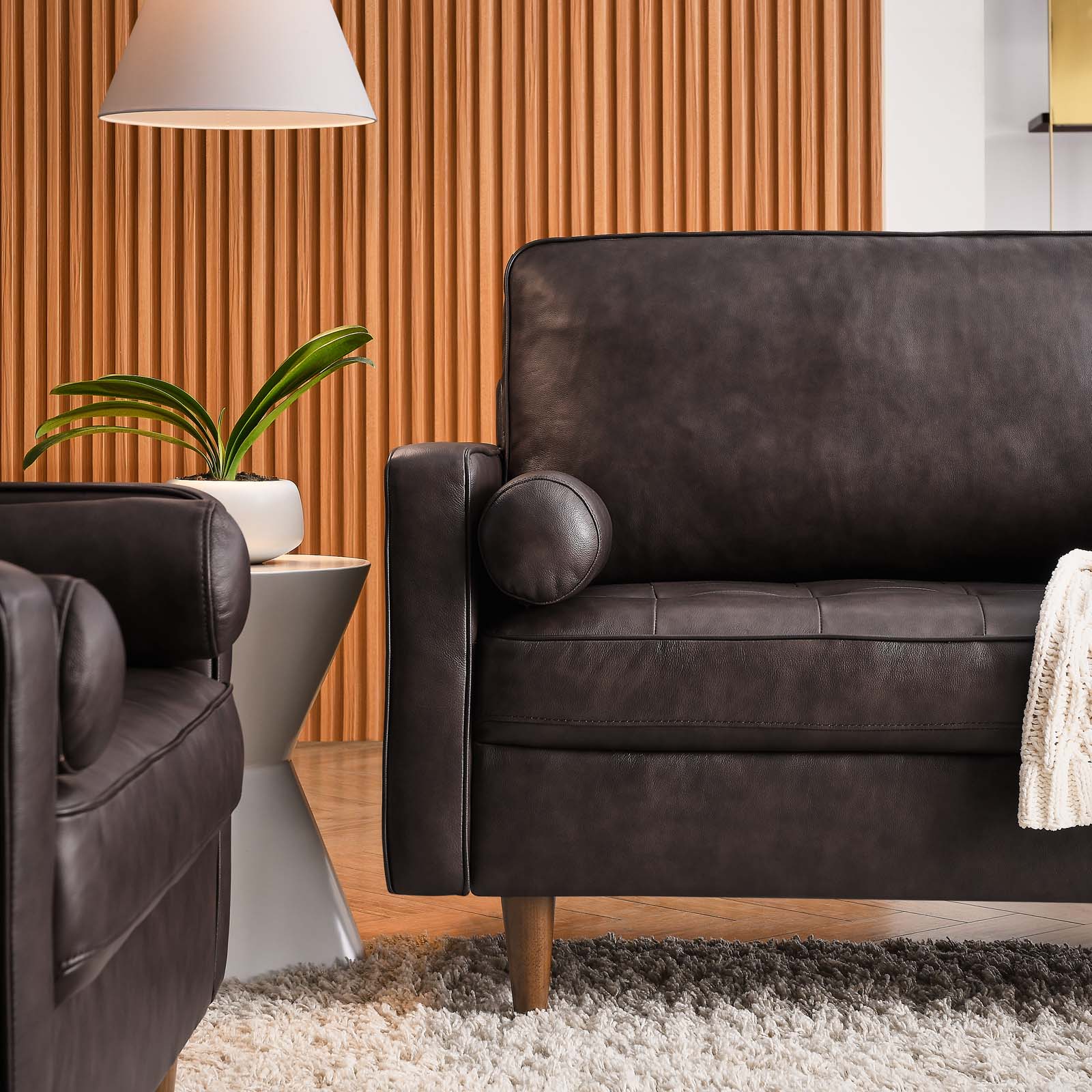 Valour 88" Leather Sofa by Modway