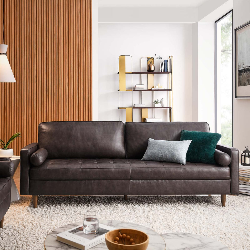 Valour 88" Leather Sofa by Modway