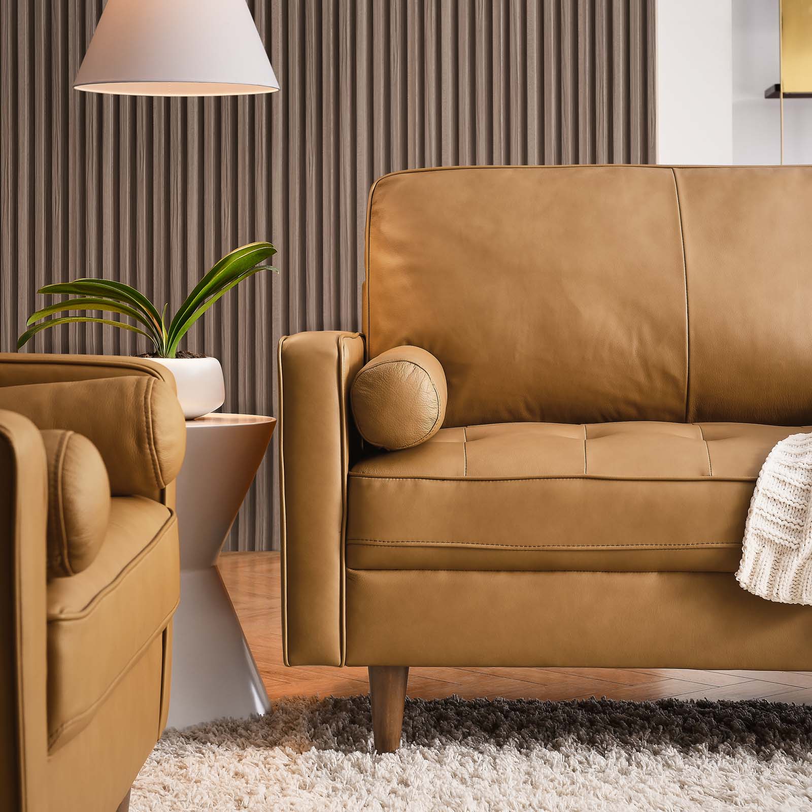 Valour 88" Leather Sofa by Modway