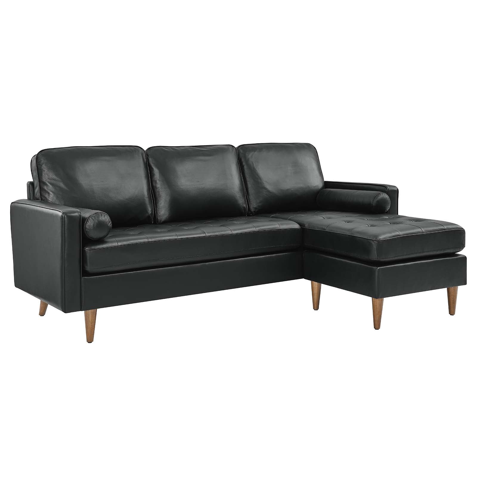 Valour 78" Leather Apartment Sectional Sofa by Modway