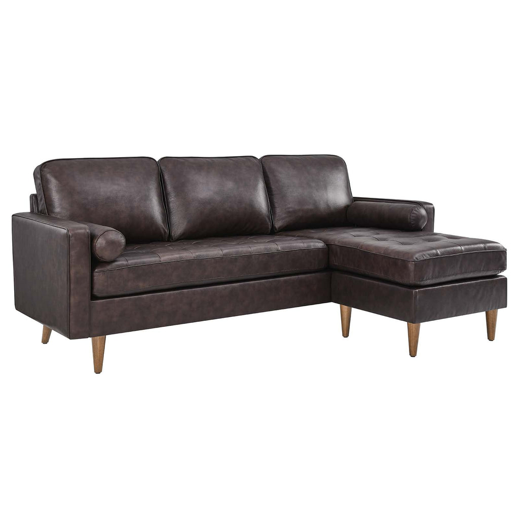 Valour 78" Leather Apartment Sectional Sofa by Modway