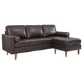 Valour 78" Leather Apartment Sectional Sofa by Modway