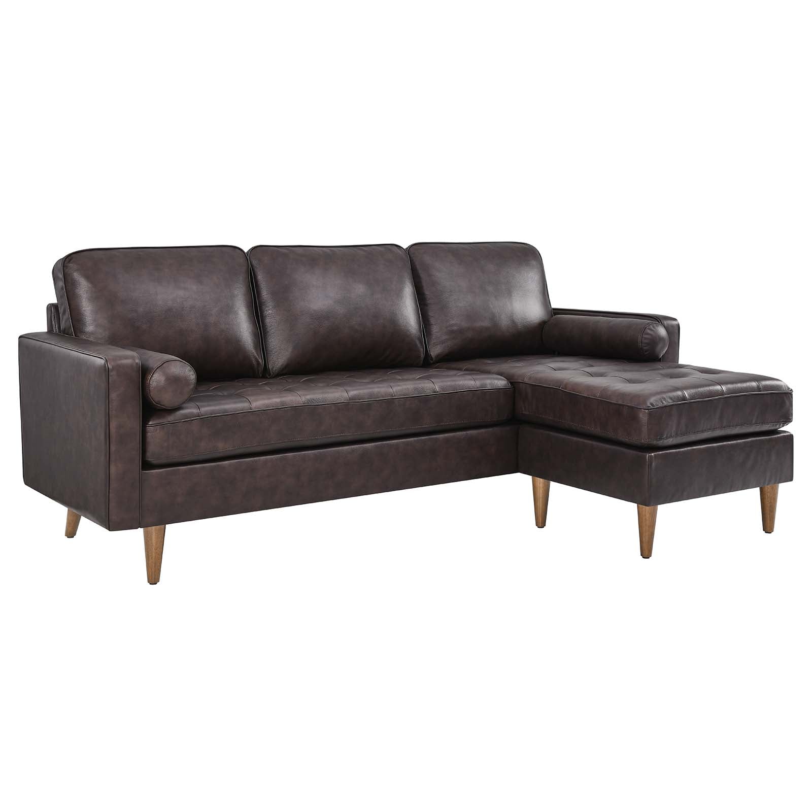 Valour 78" Leather Apartment Sectional Sofa by Modway