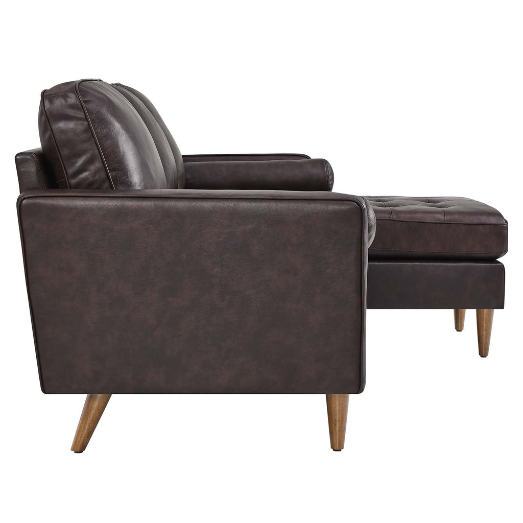 Valour 78" Leather Apartment Sectional Sofa by Modway