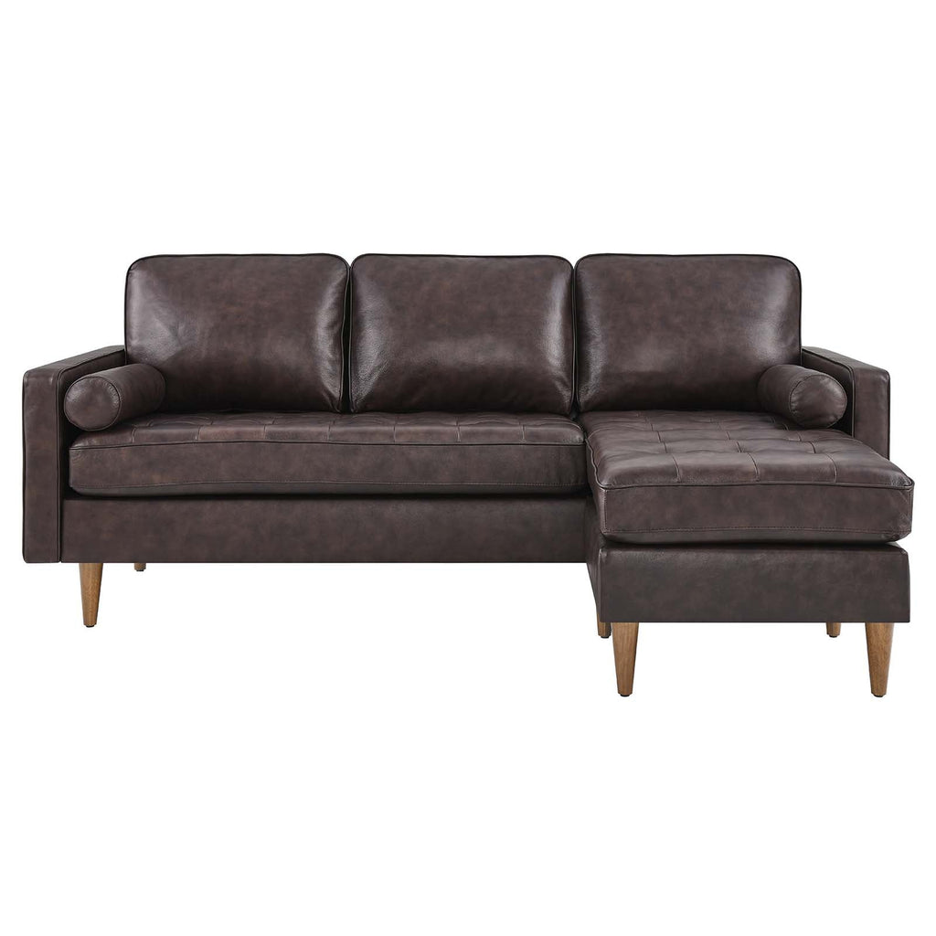 Valour 78" Leather Apartment Sectional Sofa by Modway