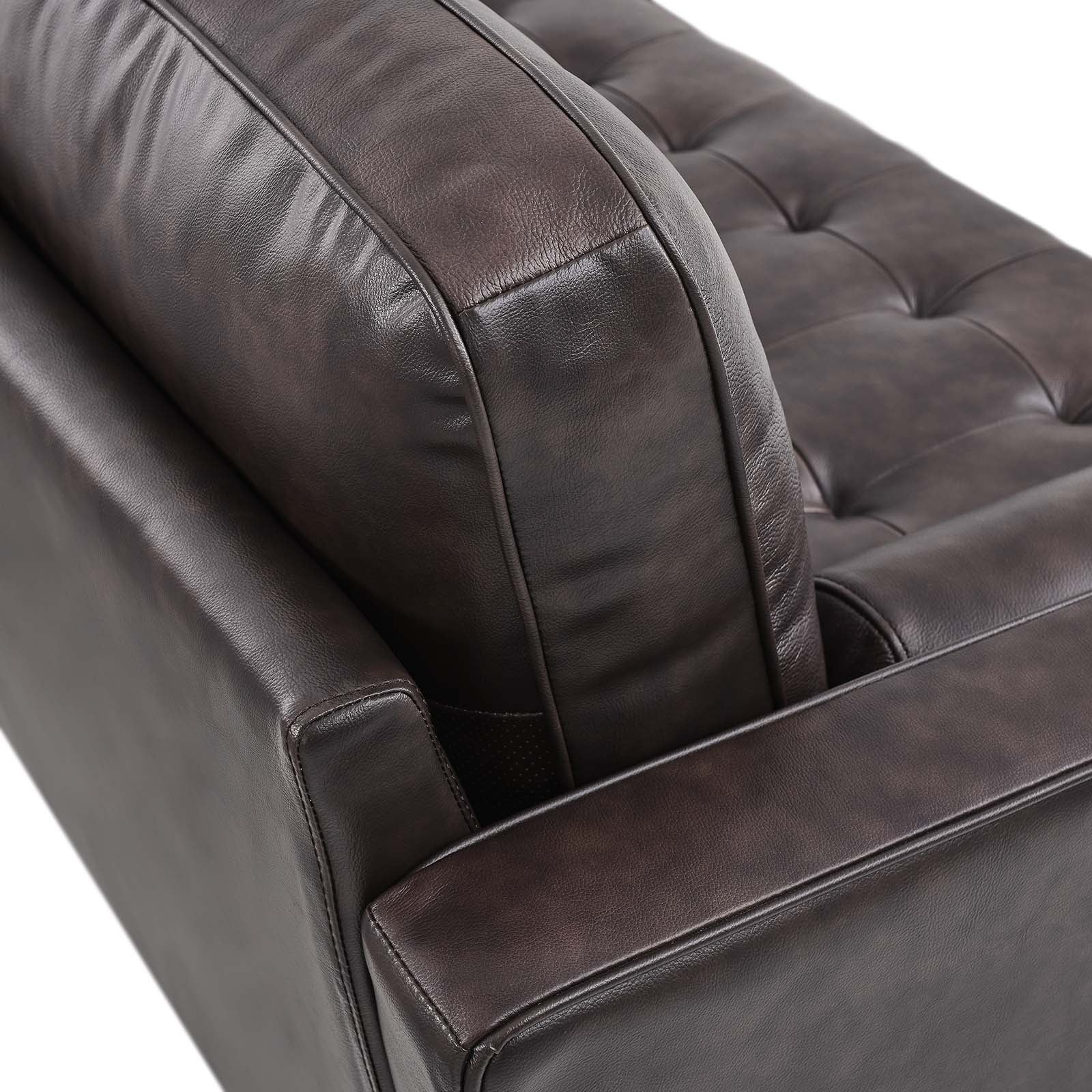 Valour 78" Leather Apartment Sectional Sofa by Modway