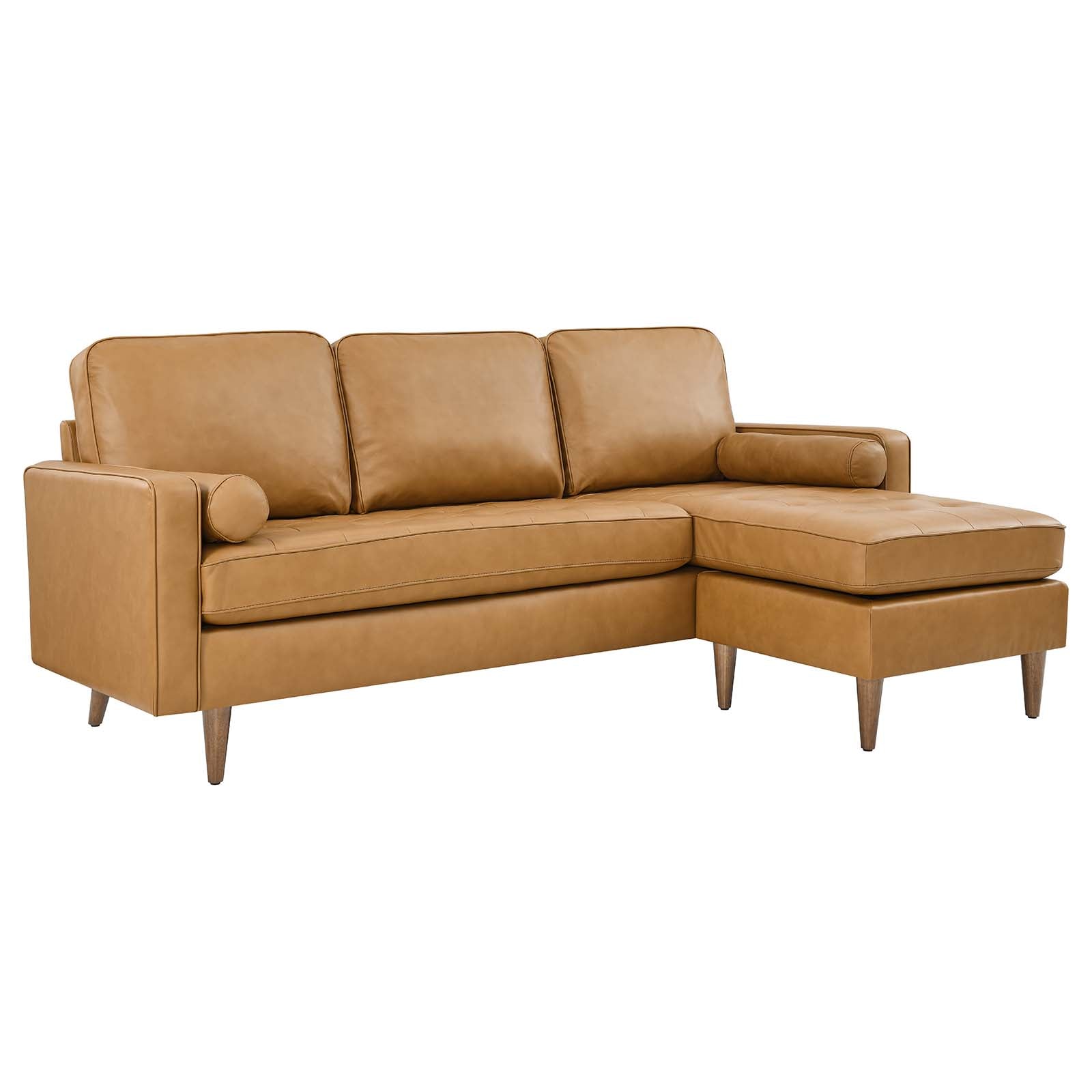 Valour 78" Leather Apartment Sectional Sofa by Modway