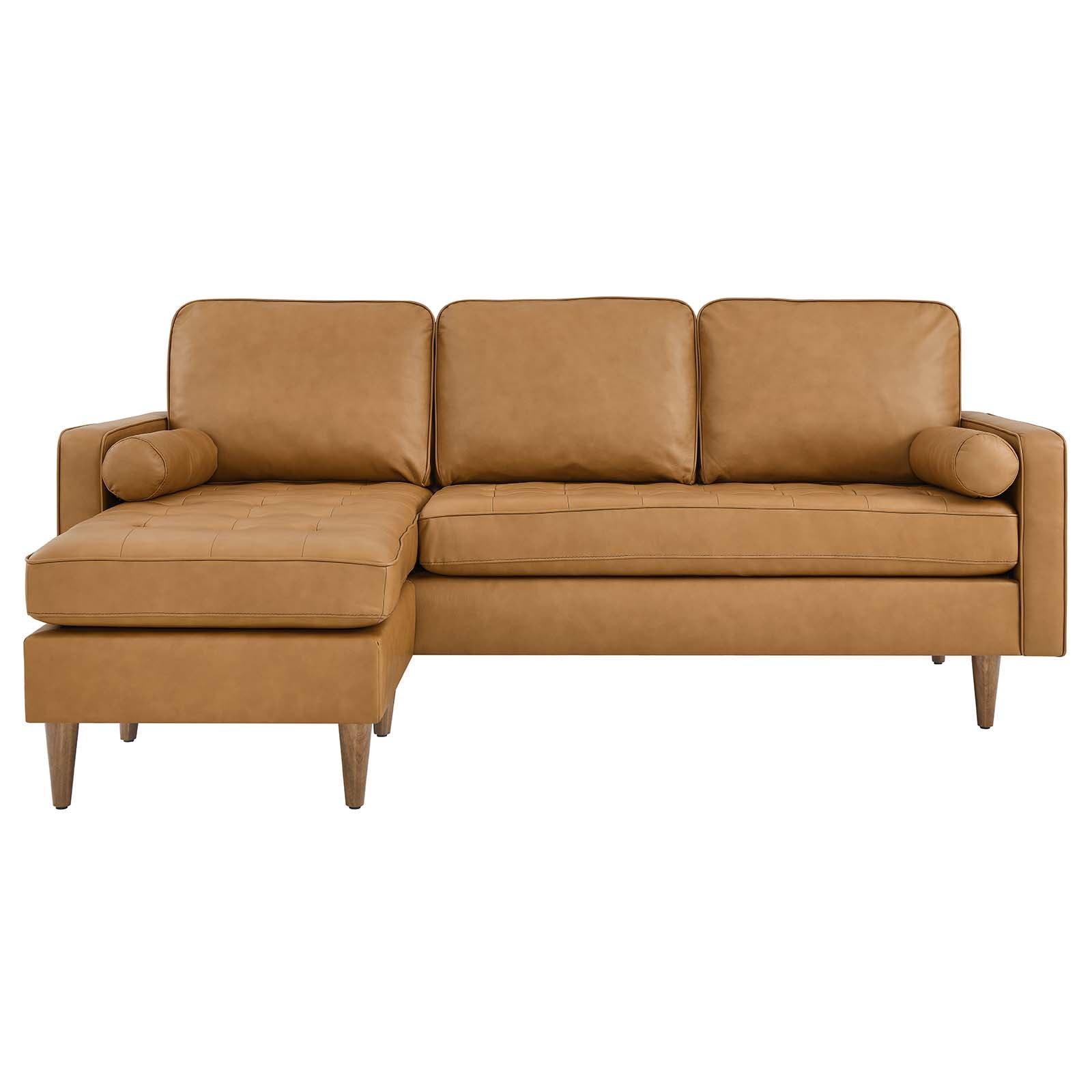 Valour 78" Leather Apartment Sectional Sofa by Modway