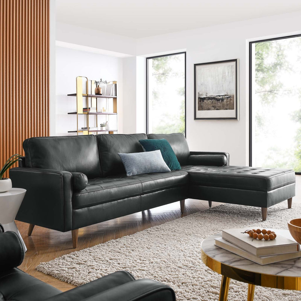 Valour 98" Leather Sectional Sofa by Modway