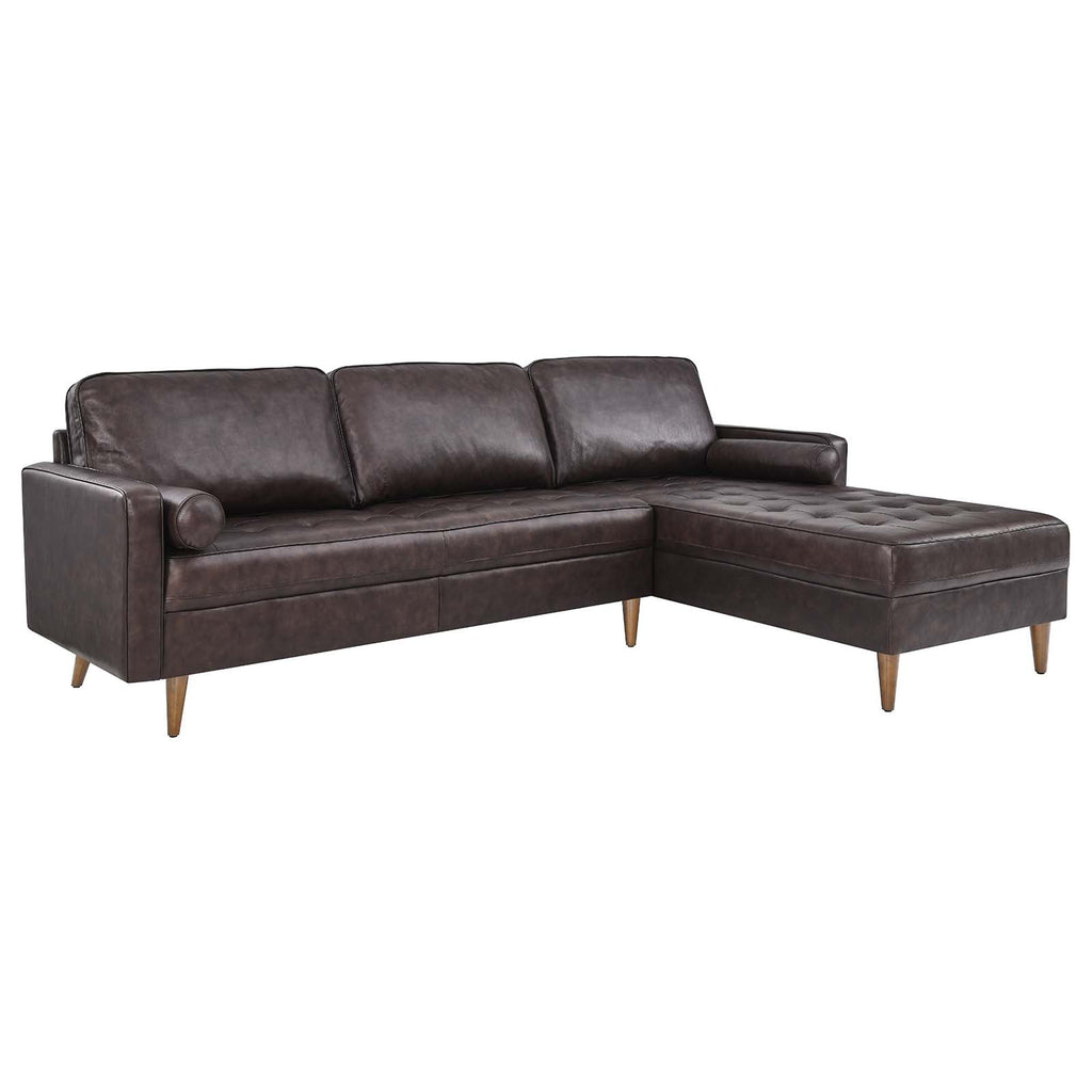 Valour 98" Leather Sectional Sofa by Modway