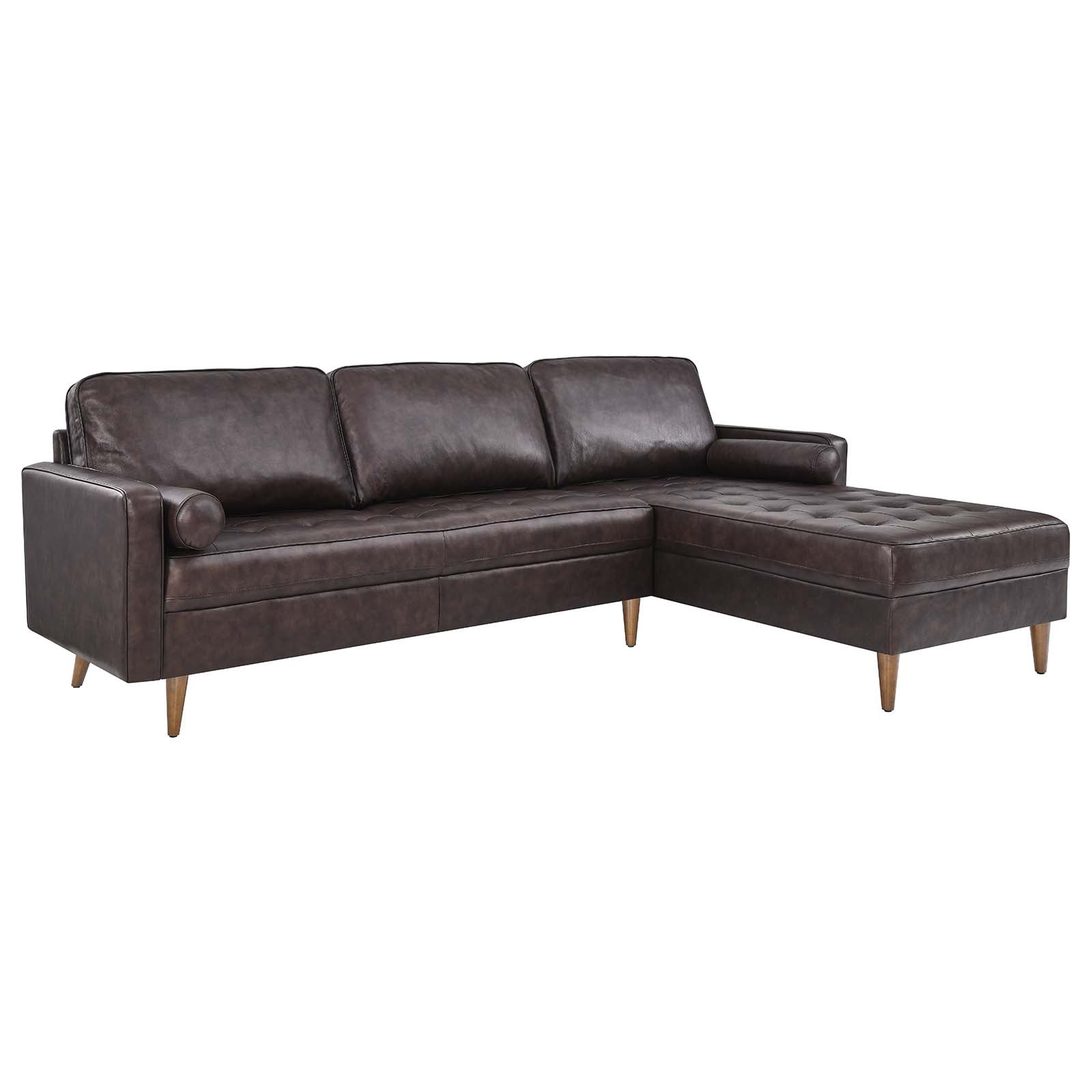 Valour 98" Leather Sectional Sofa by Modway