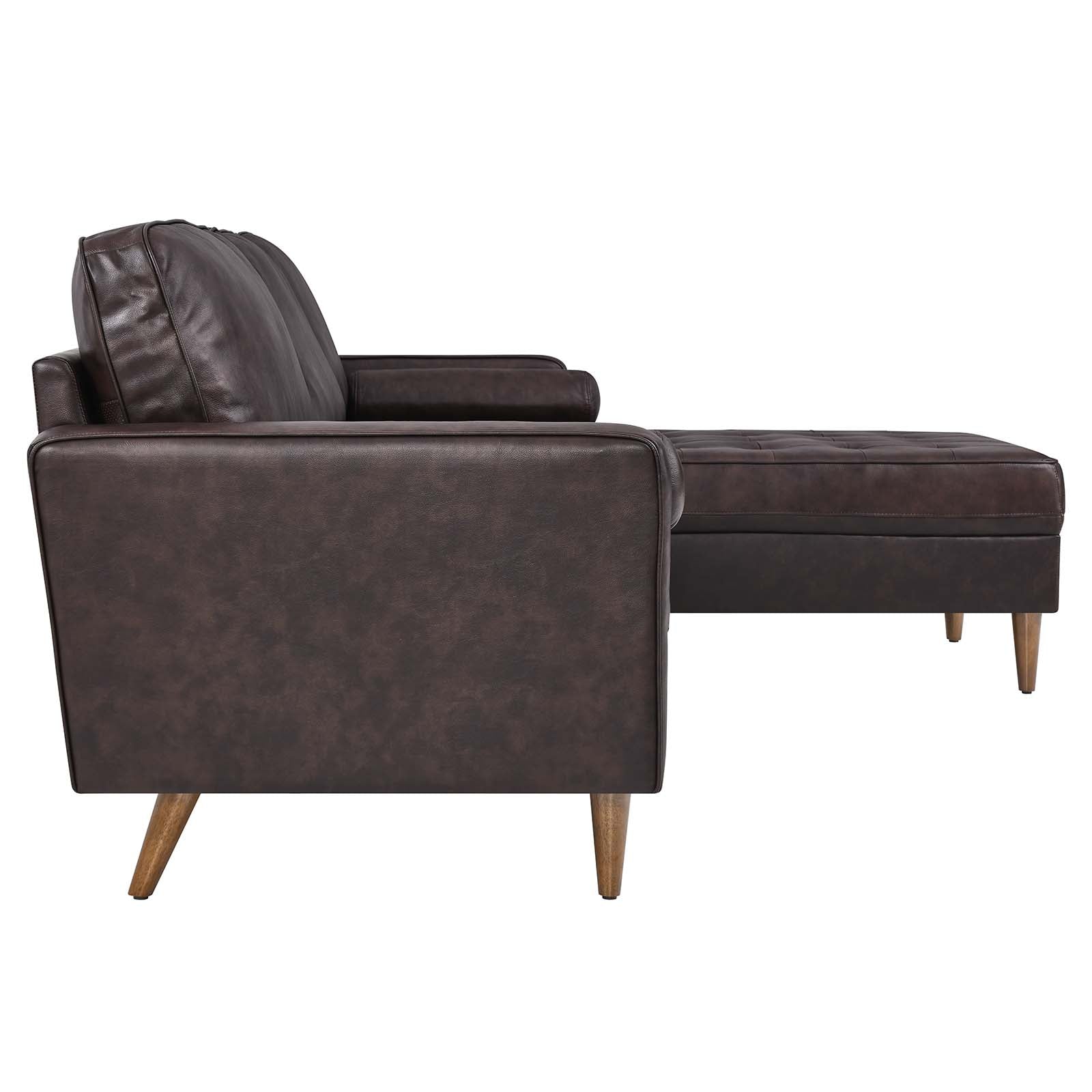 Valour 98" Leather Sectional Sofa by Modway