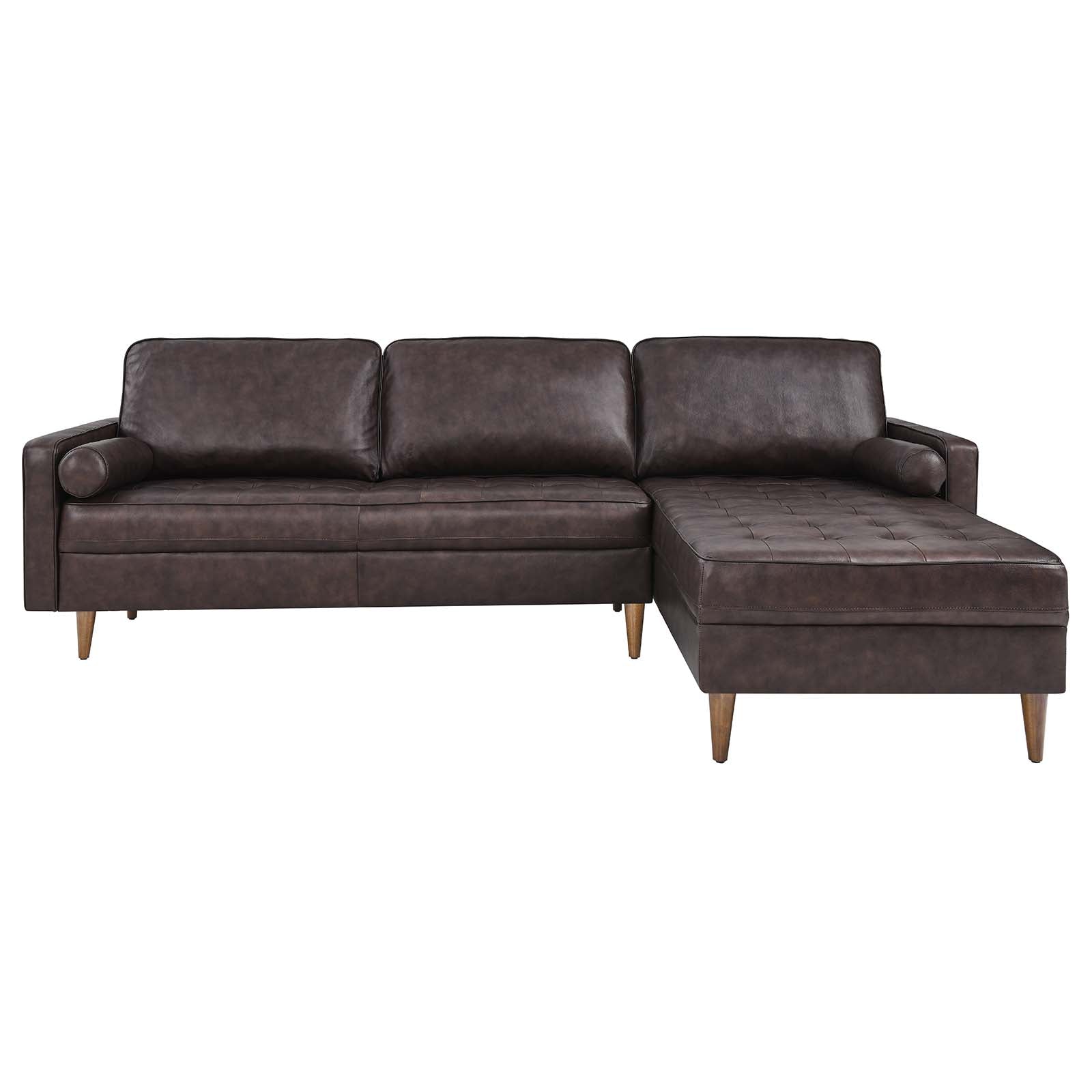 Valour 98" Leather Sectional Sofa by Modway