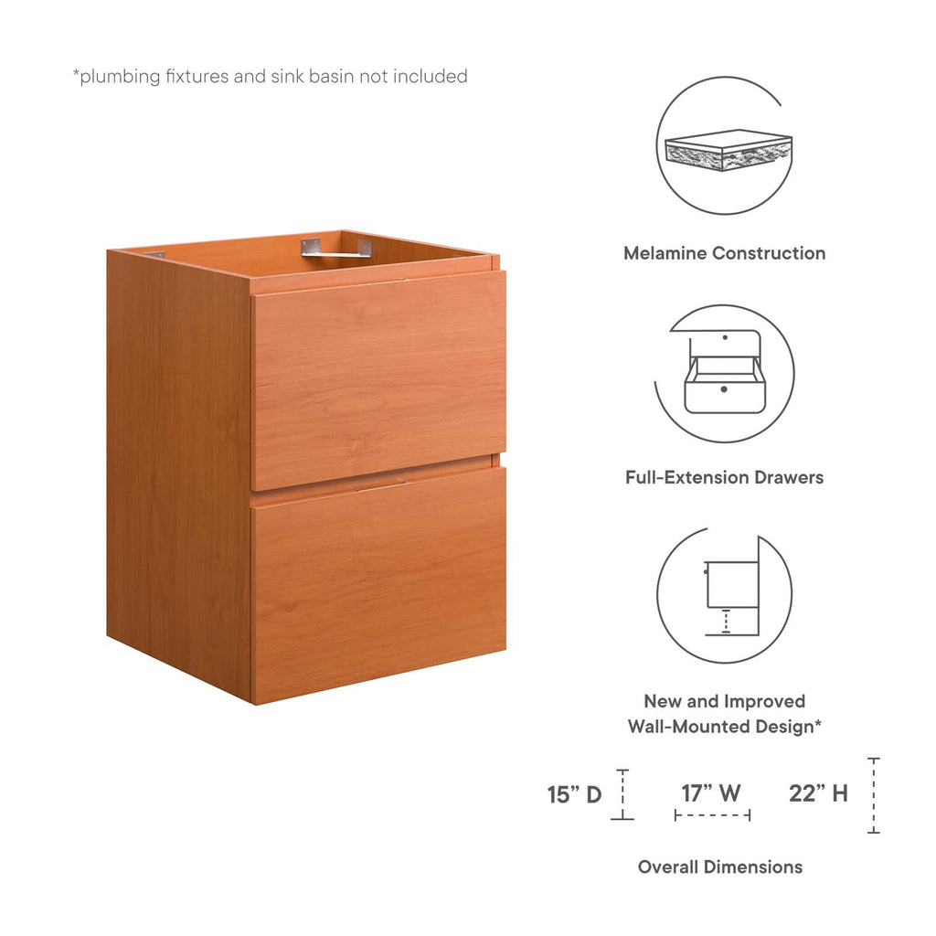Scenic 18" Wall-Mount Bathroom Vanity Cabinet (Sink Basin Not Included) by Modway