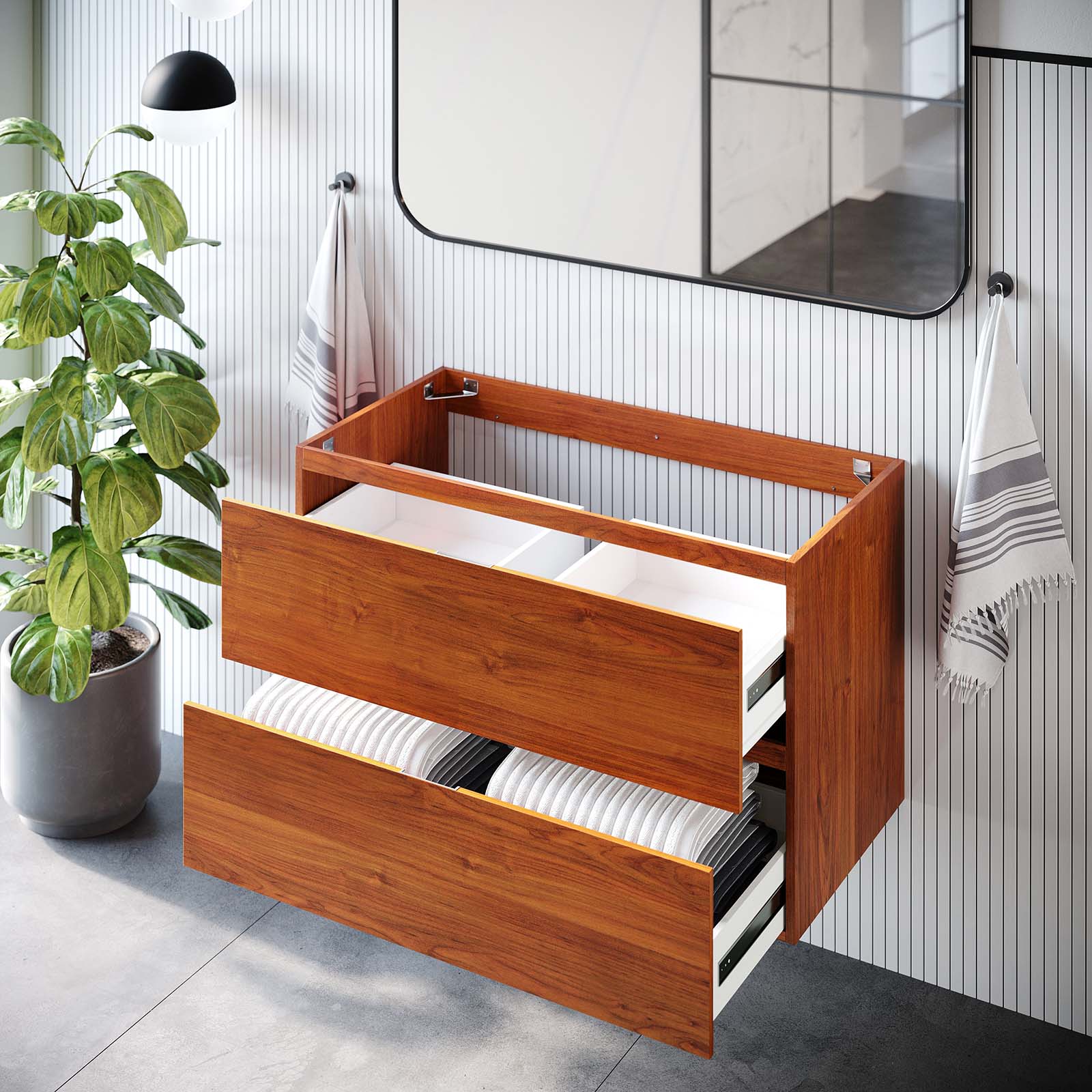 Scenic 36" Wall-Mount Bathroom Vanity Cabinet (Sink Basin Not Included) by Modway
