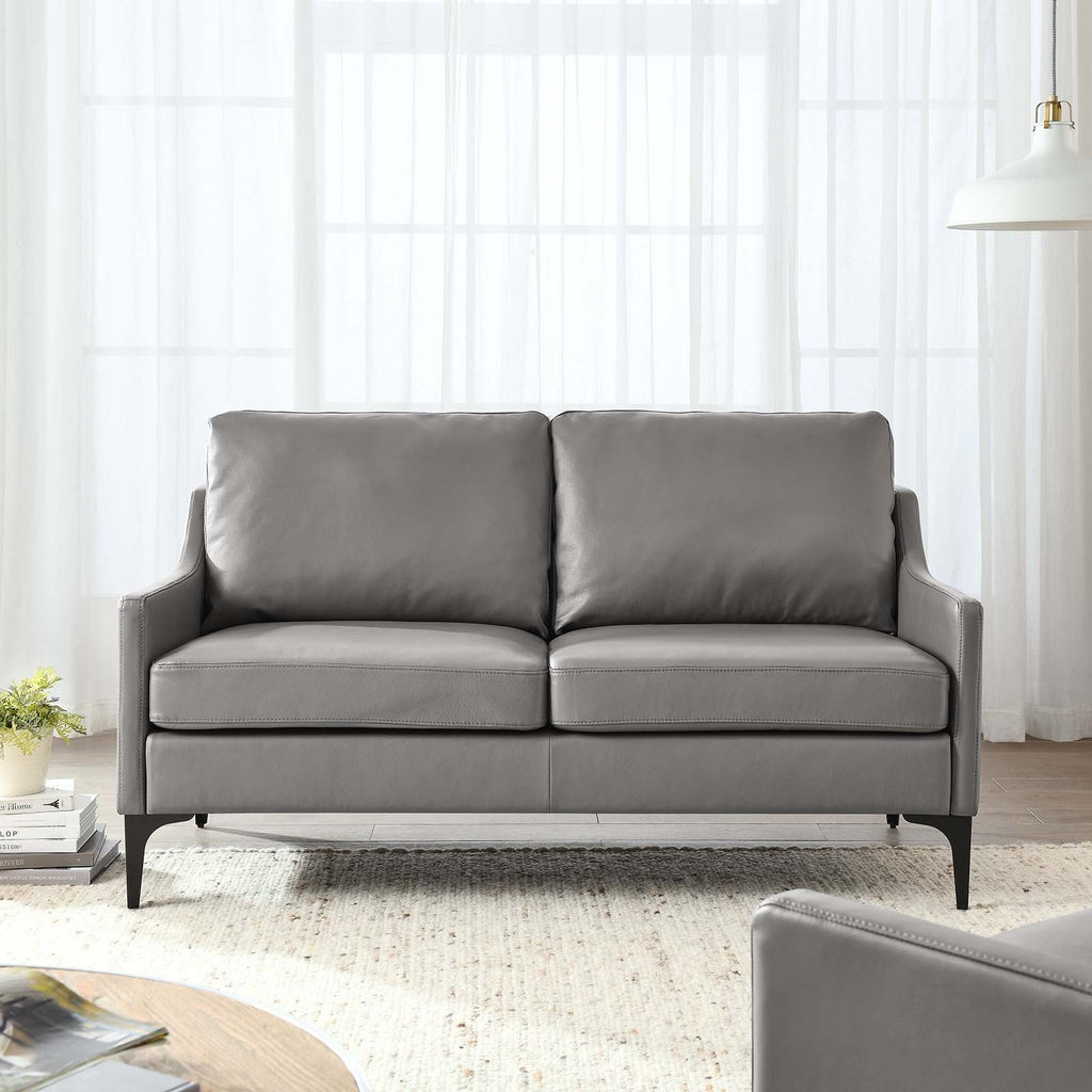 Corland Leather Loveseat by Modway