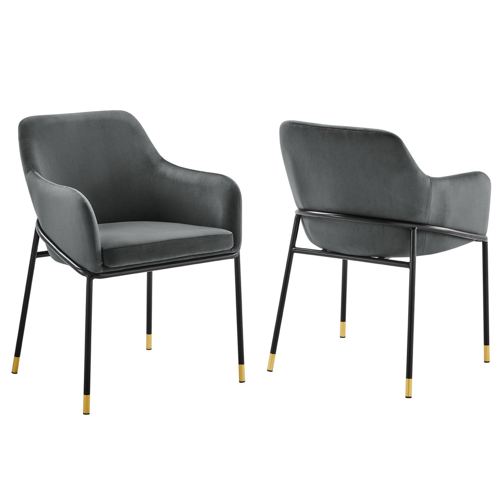 Jovi Performance Velvet Dining Armchair Set of 2 by Modway