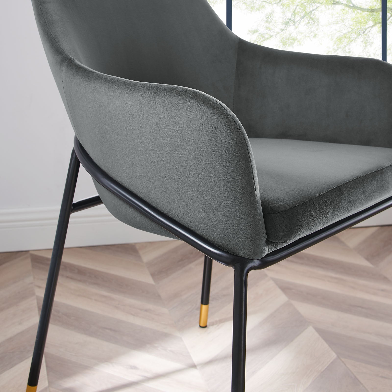 Jovi Performance Velvet Dining Armchair Set of 2 by Modway