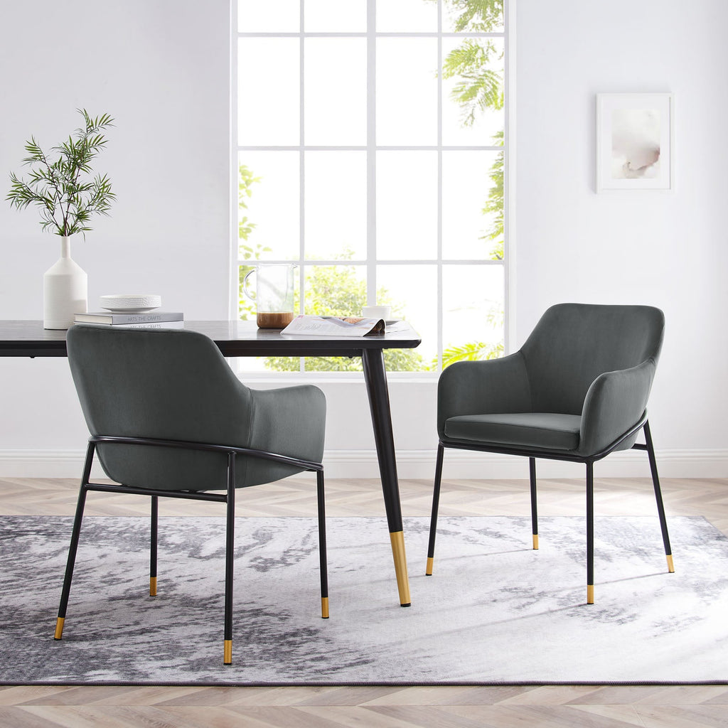Jovi Performance Velvet Dining Armchair Set of 2 by Modway