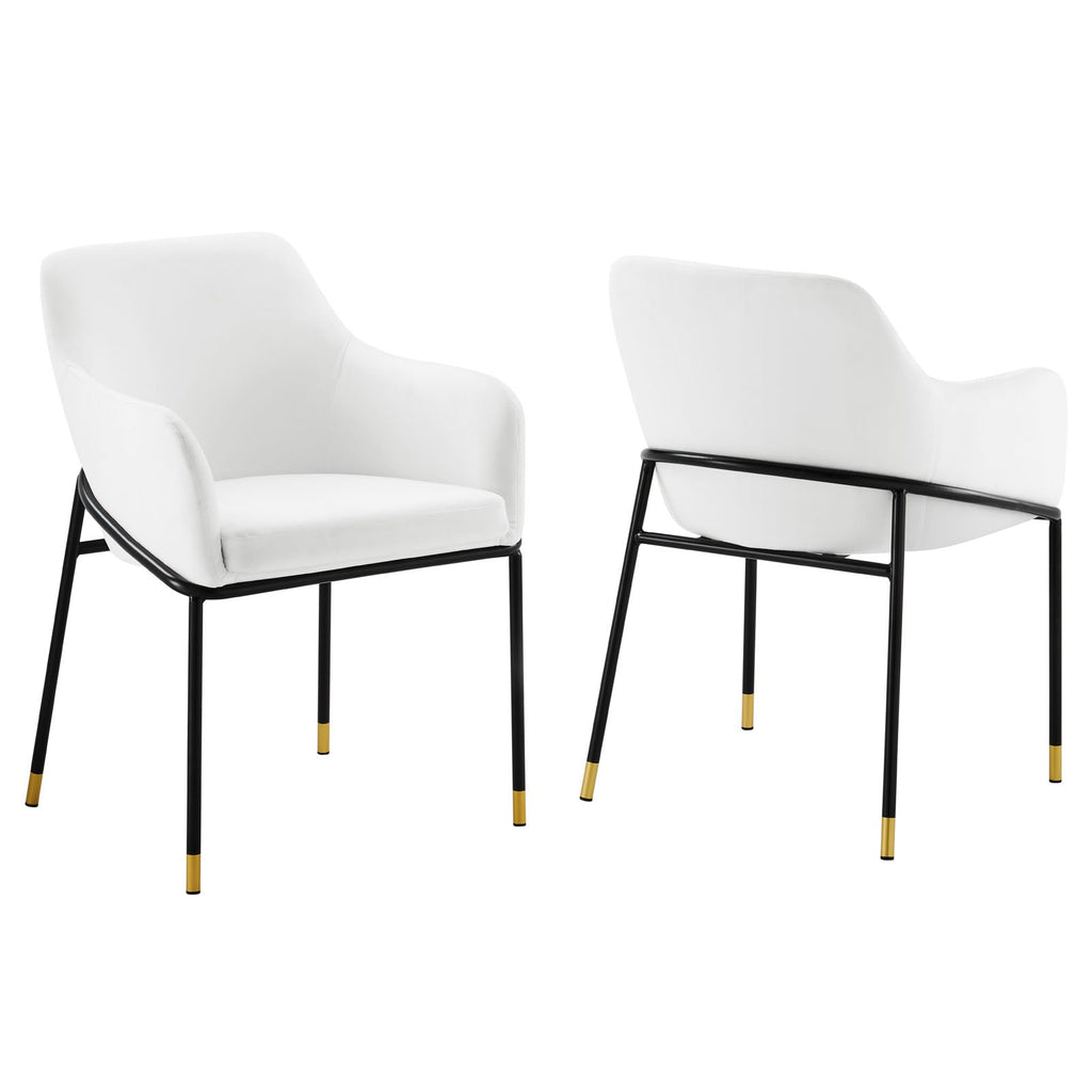 Jovi Performance Velvet Dining Armchair Set of 2 by Modway