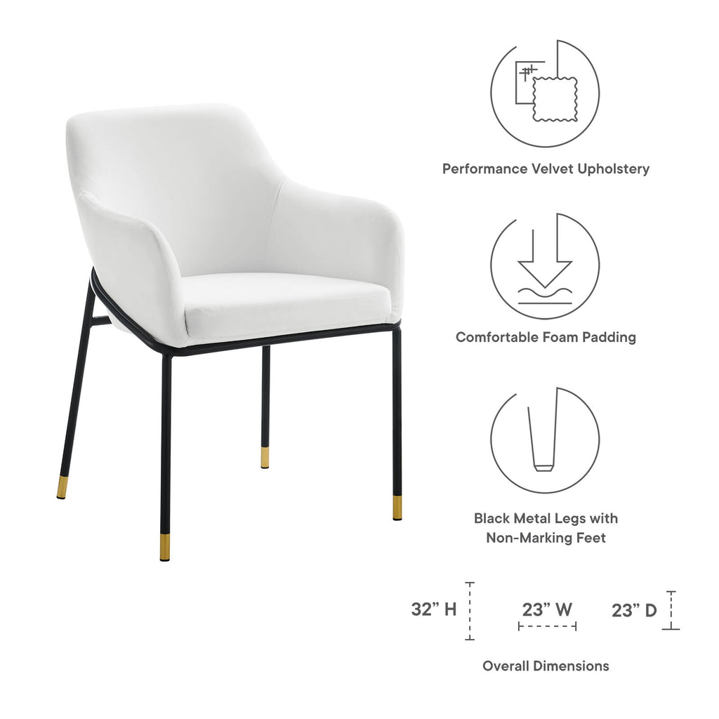 Jovi Performance Velvet Dining Armchair Set of 2 by Modway