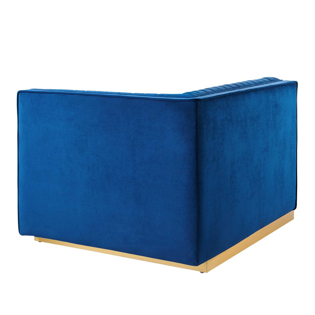 Sanguine Channel Tufted Performance Velvet Modular Sectional Sofa Right-Arm Chair by Modway