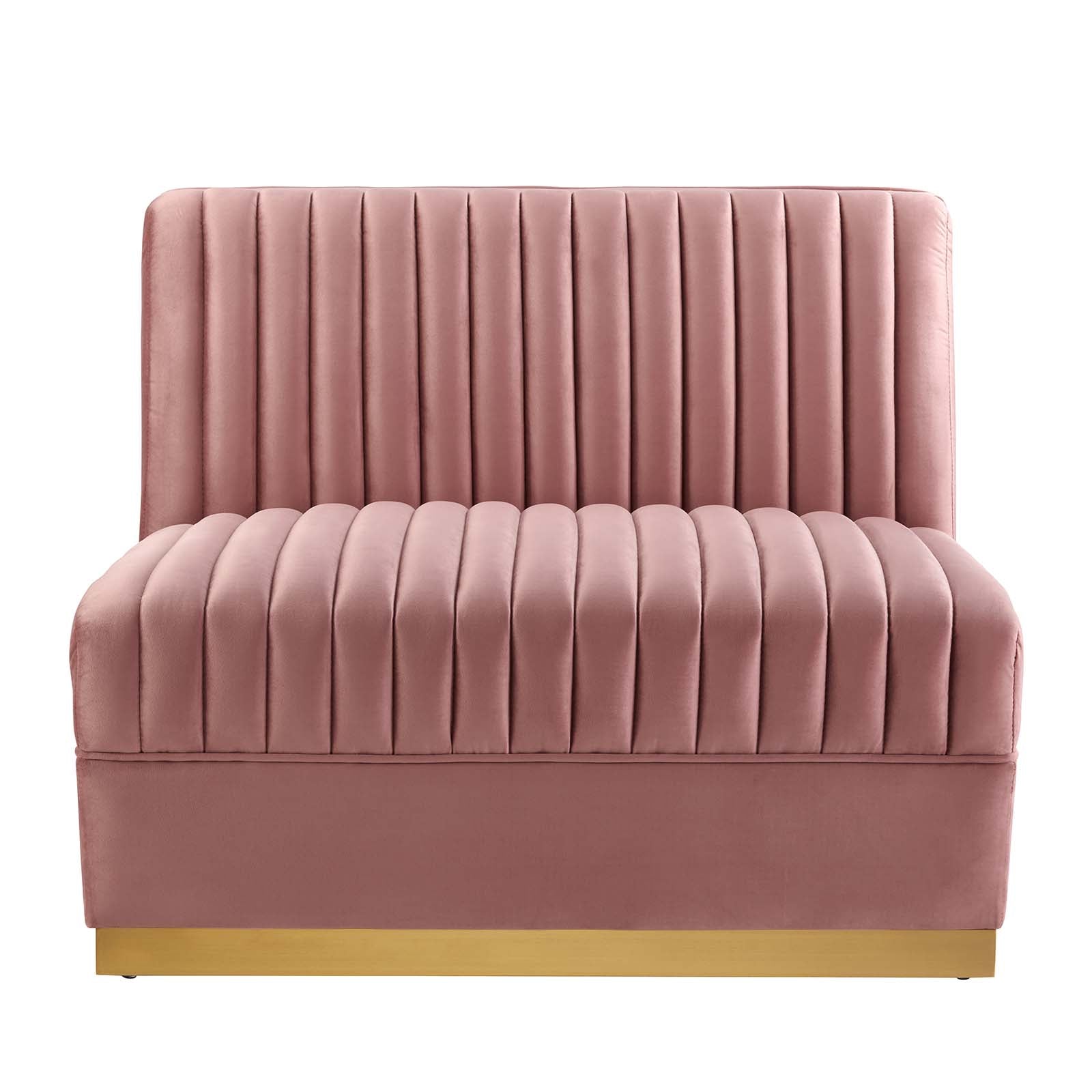 Sanguine Channel Tufted Performance Velvet Modular Sectional Sofa Armless Chair by Modway
