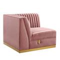 Sanguine Channel Tufted Performance Velvet Modular Sectional Sofa Right Corner Chair by Modway