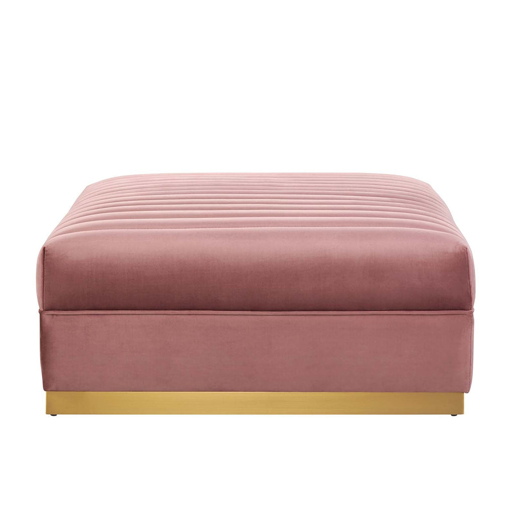 Sanguine Channel Tufted Performance Velvet Modular Sectional Sofa Ottoman by Modway