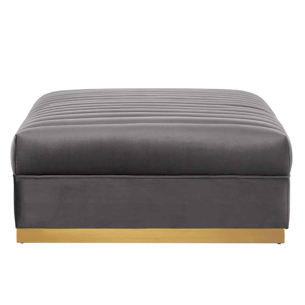 Sanguine Channel Tufted Performance Velvet Modular Sectional Sofa Ottoman by Modway