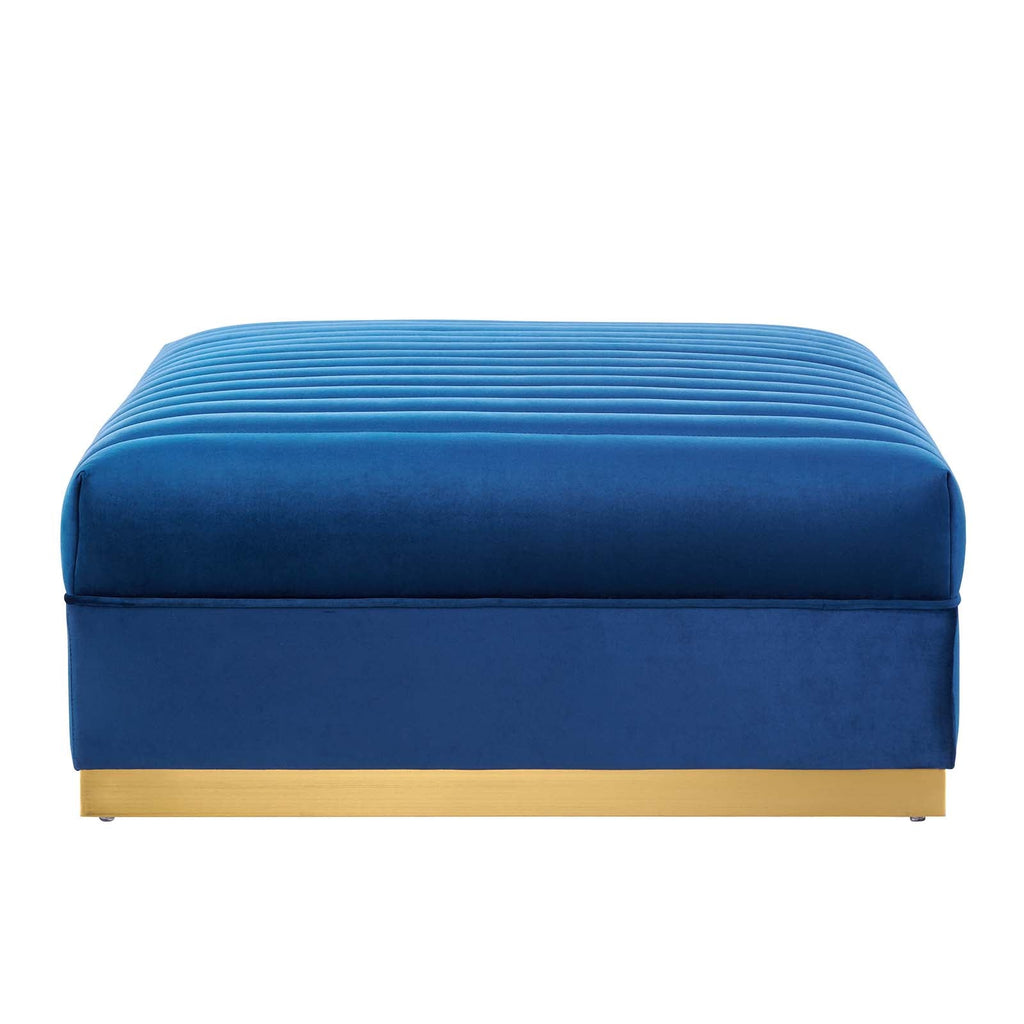 Sanguine Channel Tufted Performance Velvet Modular Sectional Sofa Ottoman by Modway