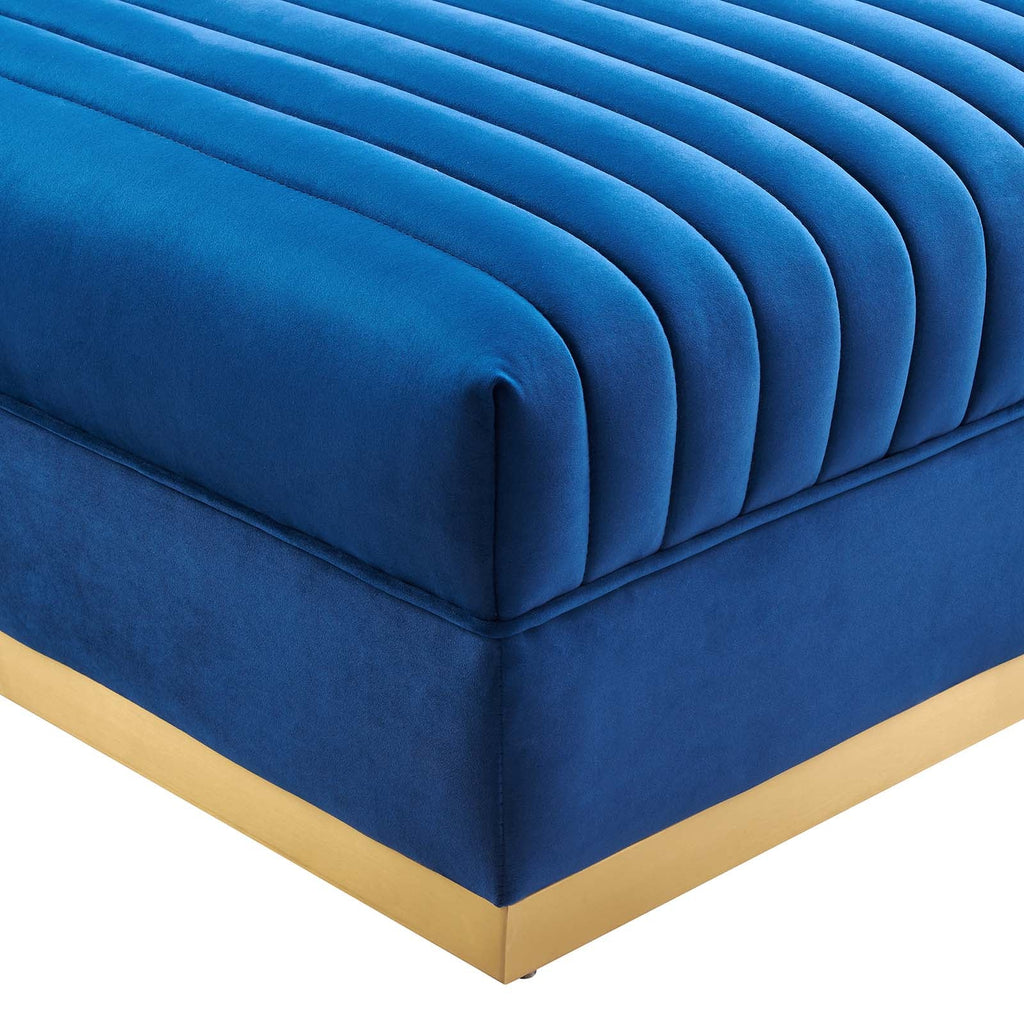 Sanguine Channel Tufted Performance Velvet Modular Sectional Sofa Ottoman by Modway