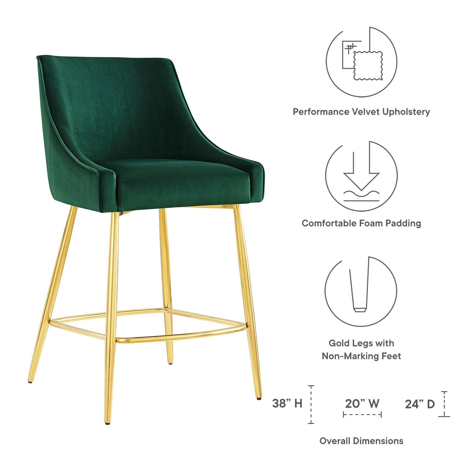 Discern Counter Stools Set of 2 by Modway
