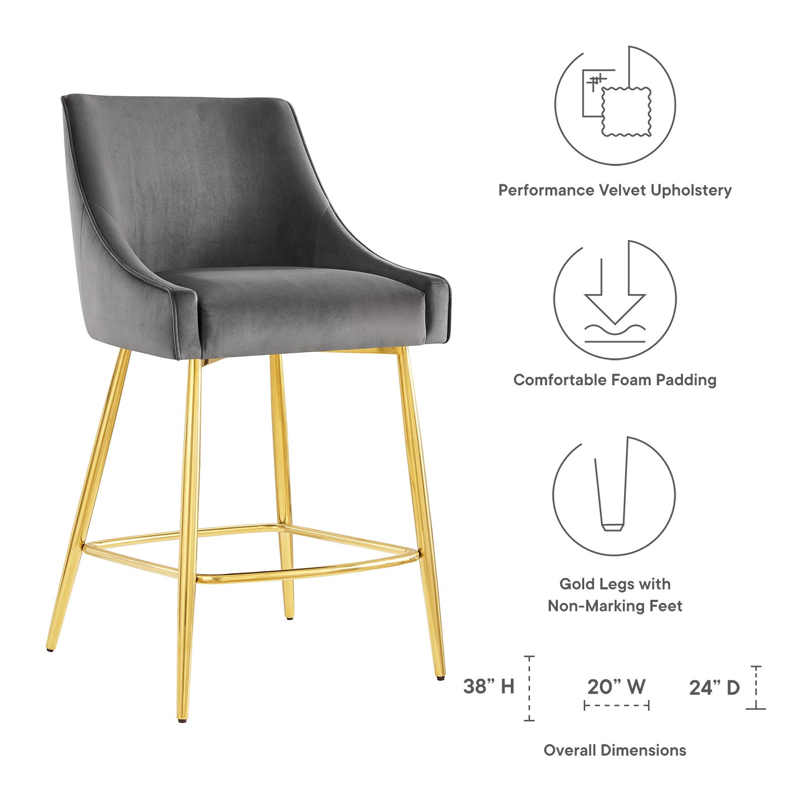 Discern Counter Stools Set of 2 by Modway