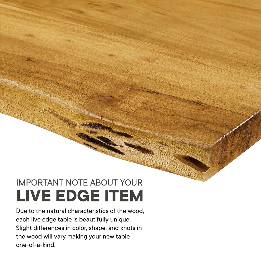 Ardor 74" Live Edge Acacia Wood Acacia Wood Dining Table by Modway