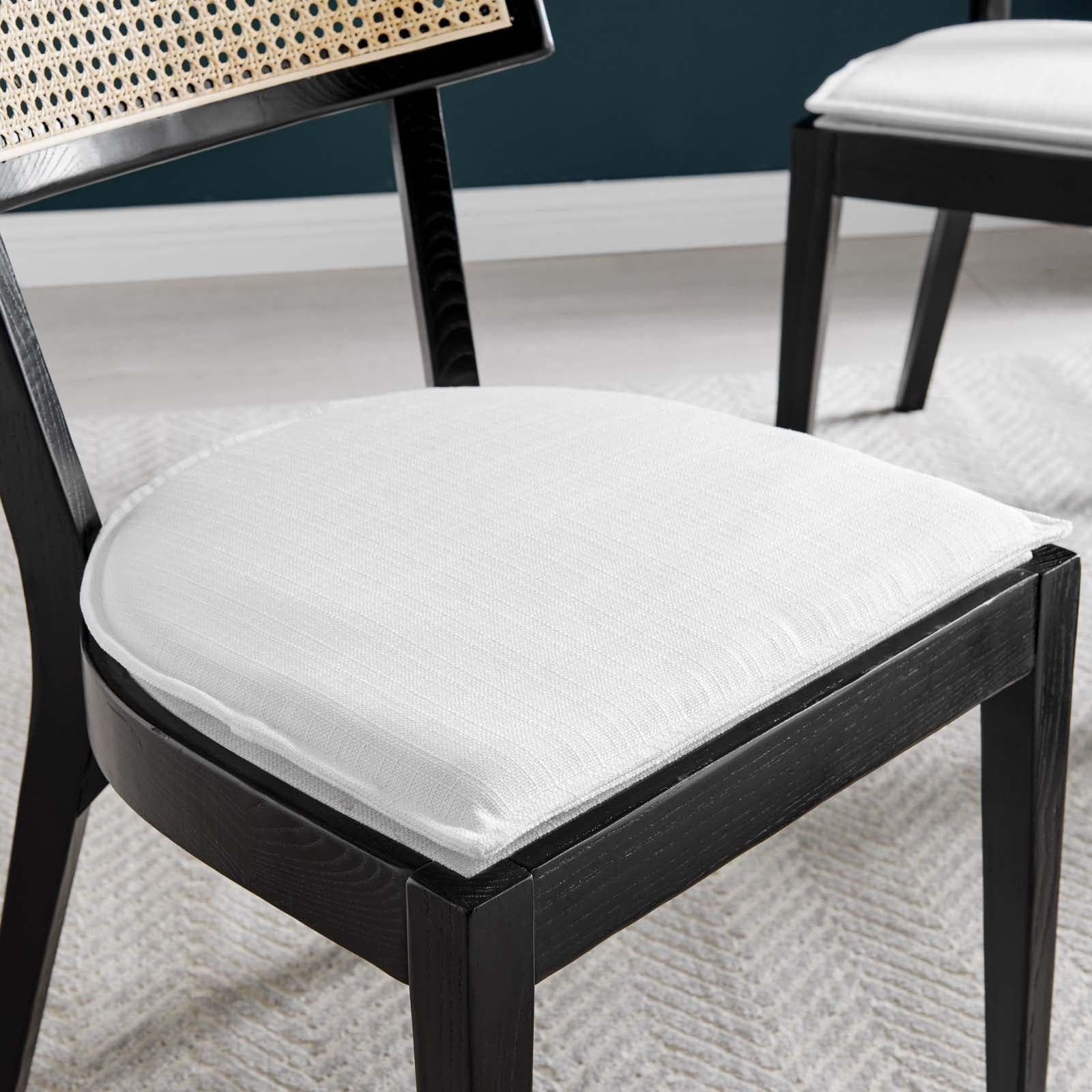 Caledonia Fabric Upholstered Wood Dining Chair Set of 2 by Modway