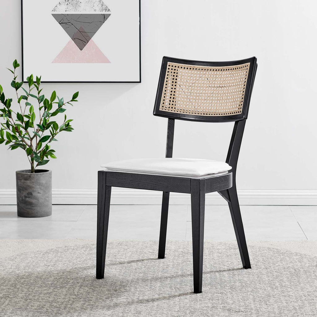 Caledonia Fabric Upholstered Wood Dining Chair Set of 2 by Modway