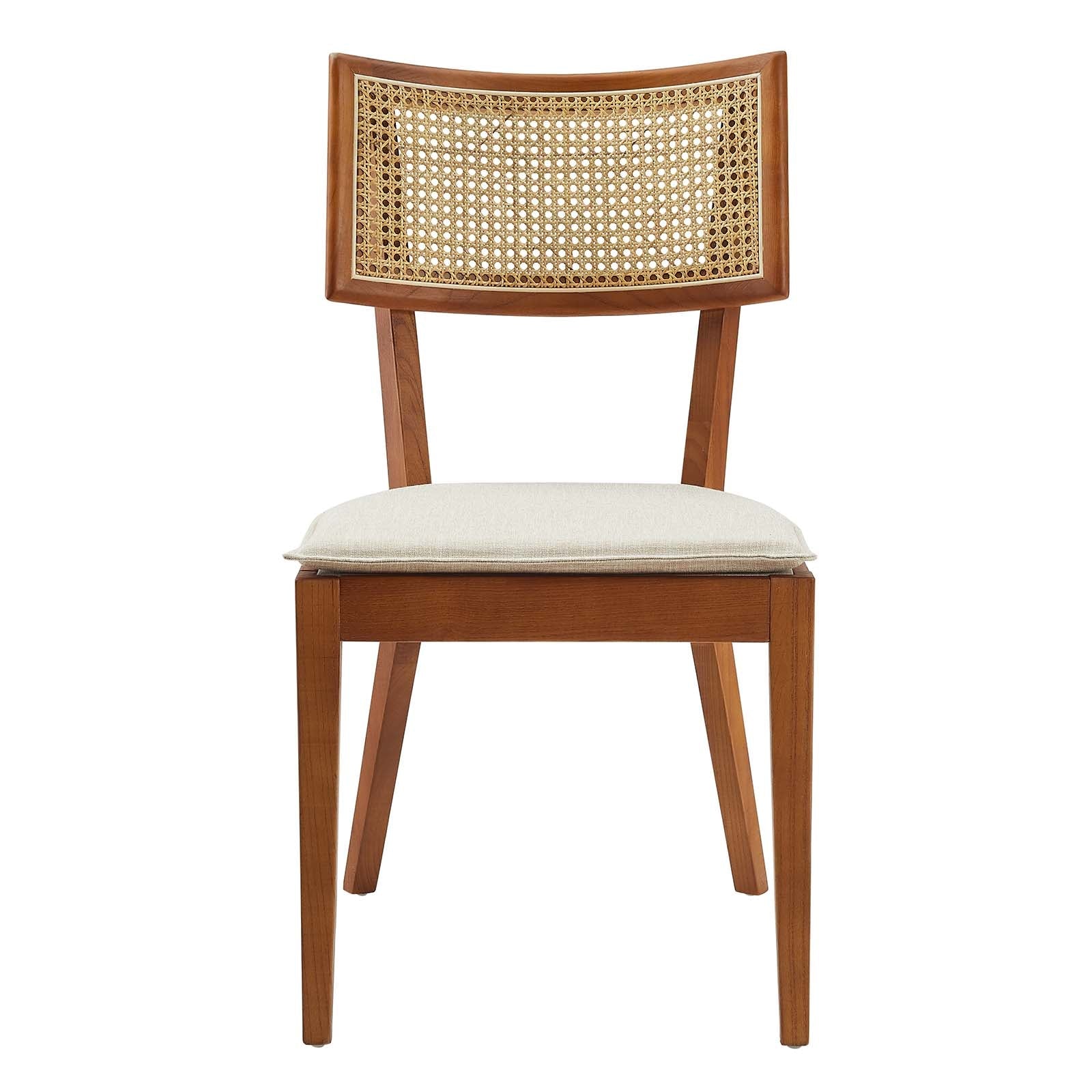 Caledonia Fabric Upholstered Wood Dining Chair Set of 2 by Modway