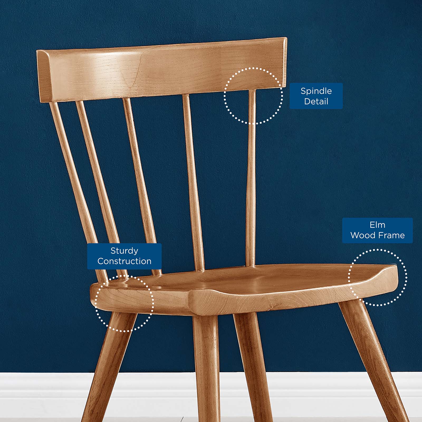 Sutter Wood Dining Side Chair Set of 2 by Modway